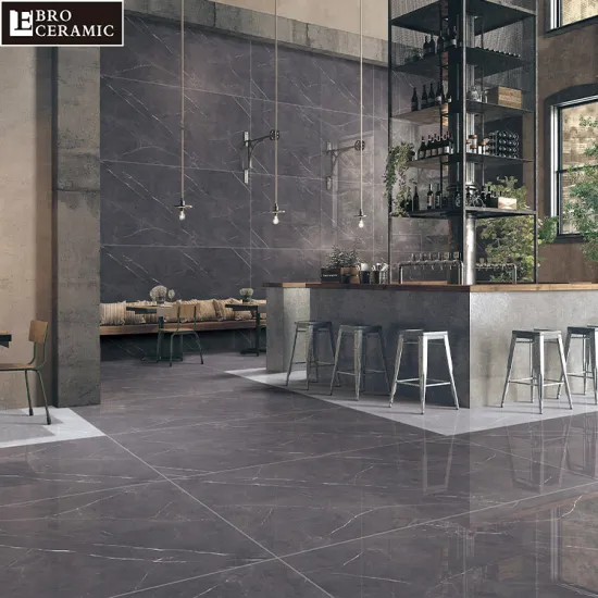 Ebro Ceramic Dark Grey Marble Look Flooring Tile - 900x1800