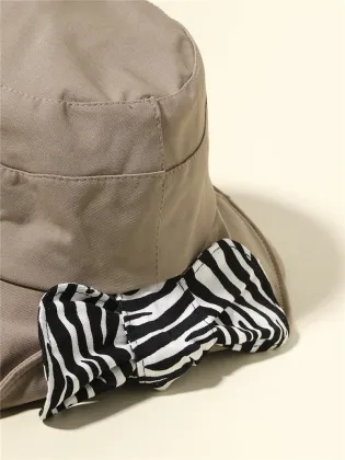 Adjustable Bow Fashion Sunscreen Bucket Hat for Women