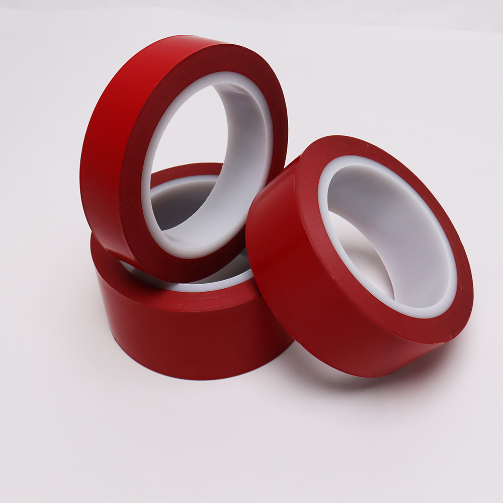 Rode PTFE skid-film met siliconen plakband