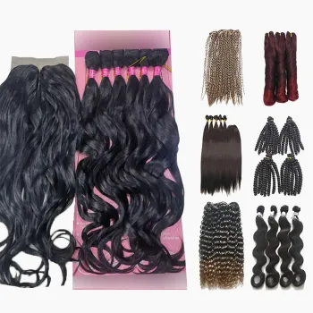 Premium Heat-Resistant Synthetic Hair Bundles and Closure Pack: Perfect Sew-In Wefts for Stylish Hair Extensions