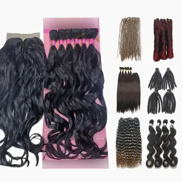 Premium Heat-Resistant Synthetic Hair Bundles and Closure Pack: Perfect Sew-In Wefts for Stylish Hair Extensions
