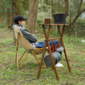 Nuevo diseño Mesa de campamento de cocina plegable de madera de haya