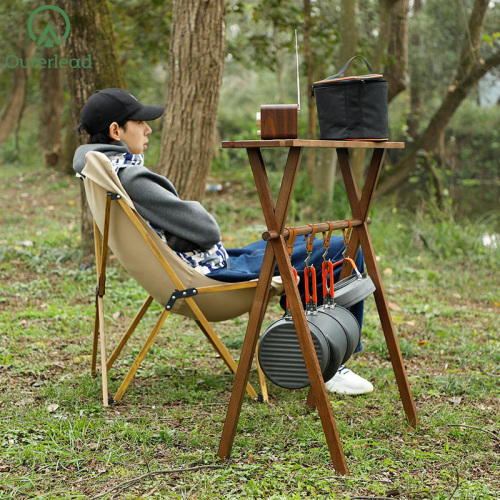 folding camping table New Design Beech Wood Folding Kitchen Camping Table Factory