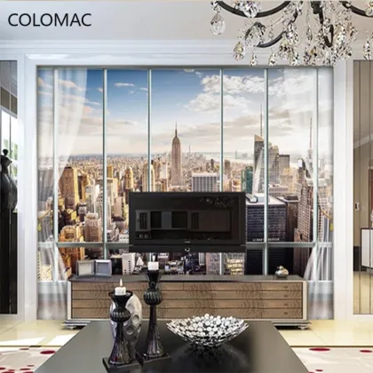 European Style 3D Photo Wallpaper with New York High-Rise Building