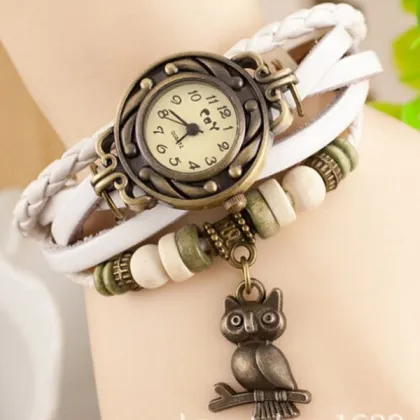 2015 multi layer jewelry women' s leather bracelet watch