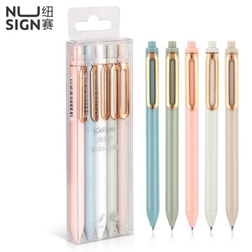 Set pena gel kreatif deli nusign - tinta hitam, 0,5mm, perlengkapan sekolah berwarna -warni