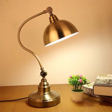 LOHAS Golden Desk Light Retro Goose Neck Lamp