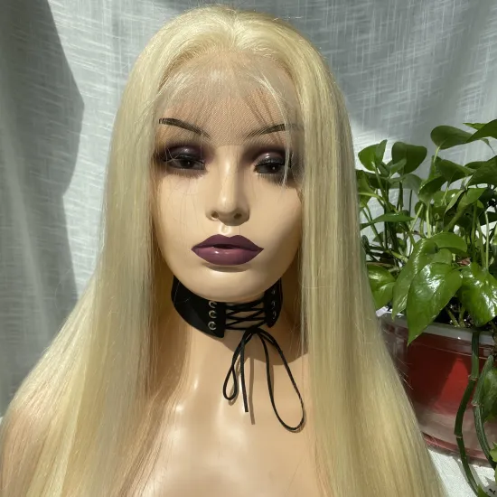 Factory price silky straight hair 10a grade raw 100% wholesale wigs 613 brazilian lace front wig human hair