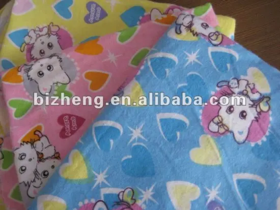 100% Cotton Printed Flannel Fabric for baby dipers and blankets