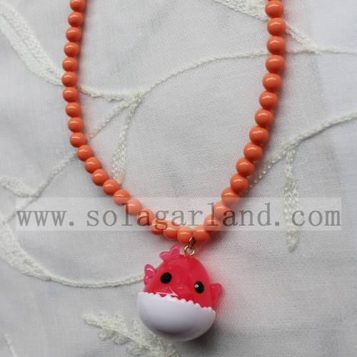 Collier de Bubblegum de perles opaques en acrylique pour bébé