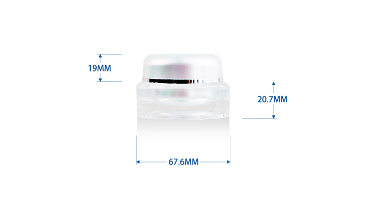 15 g Classic Square Cosmetic Acrylic Jar 