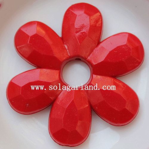 Smooth Surface Acrylic Lucite Opaque Flower Beads