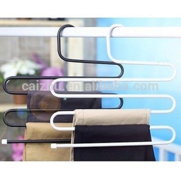 High quality 5 Tiers s-shaped Multi Trousers Towels Hangers Wardrobe Metal Racks