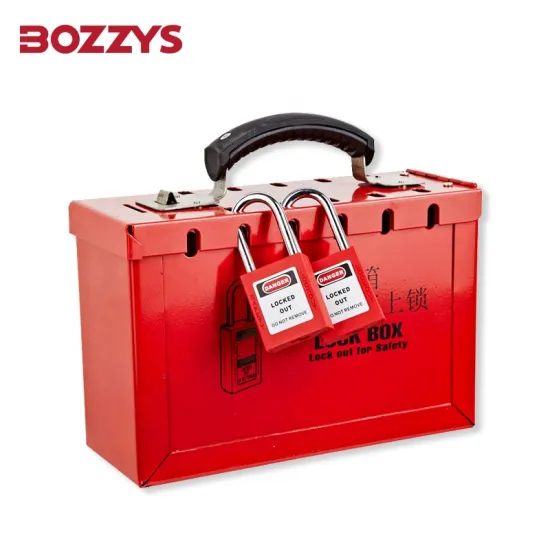 Wall-Mountable Powder-Coated Steel Safety REBOX Group Lockout Box with 12 Padlock Holes