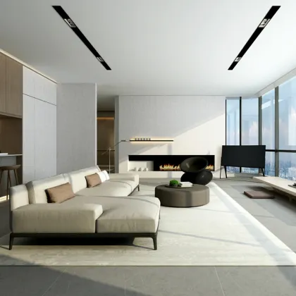 Light Gray Matte Sintered Stone Floor Tiles - 1200x2600x15mm
