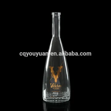 750ml fancy shape super clear tall glass bottle for spirit