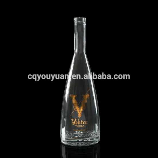 750ml fancy shape super clear tall glass bottle for spirit