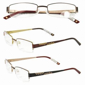 Fashion half-rim metal optical frame with enamel