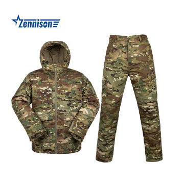 Multicam Wind-Resistant Jacket and Pants Set for Outdoor and Tactical Use