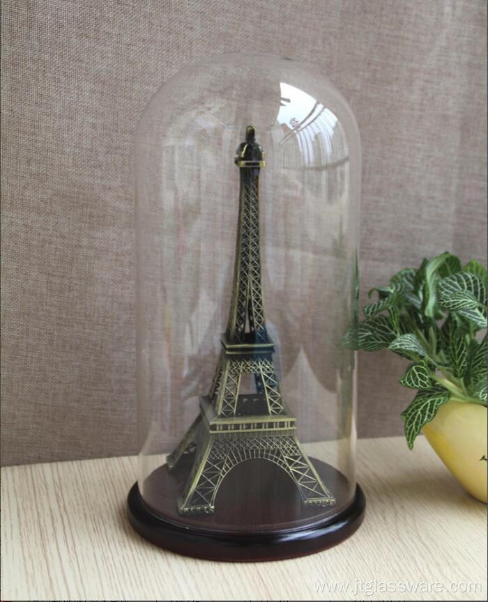 Protect Decoration Glass Dome With Wood Base