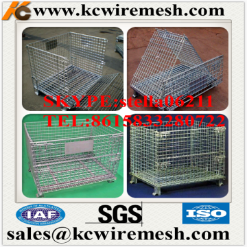 Manufacture !!!!!!!!!! KANGCHEN Industrial Galvanized Folding Wire Waste Container for storage
