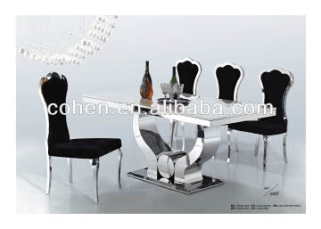 2015 best seller marble dining table/stainless steel dining table AH 2197
