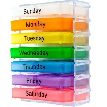 Eastony 24 Compartment Pill Box mit FDA-Zulassung