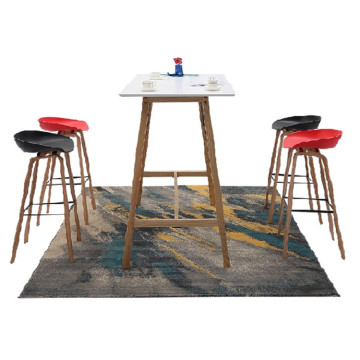 Simple Design High Bar Stool High Bar Chair Wooden Legs Beverage Bar Stool Supplier
