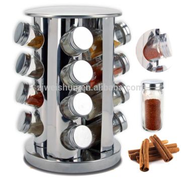 16 bocaux verre support inox