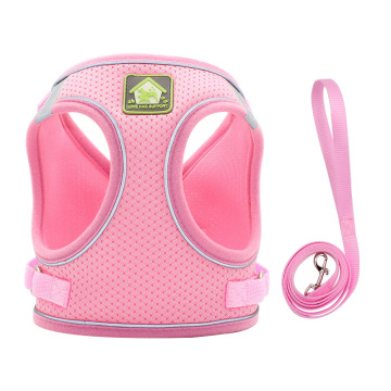 Nylon Mesh Puppy Cat Harness Vest with Reflective Dog Harness and Leash Set for Chihuahua Pug Small Medium