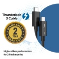 1mの長さのサウンダーボルト3 100W充電40gbps