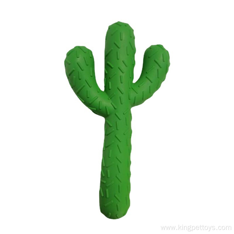 Rubber Dog Toy Cactus with Pet Chew Toy