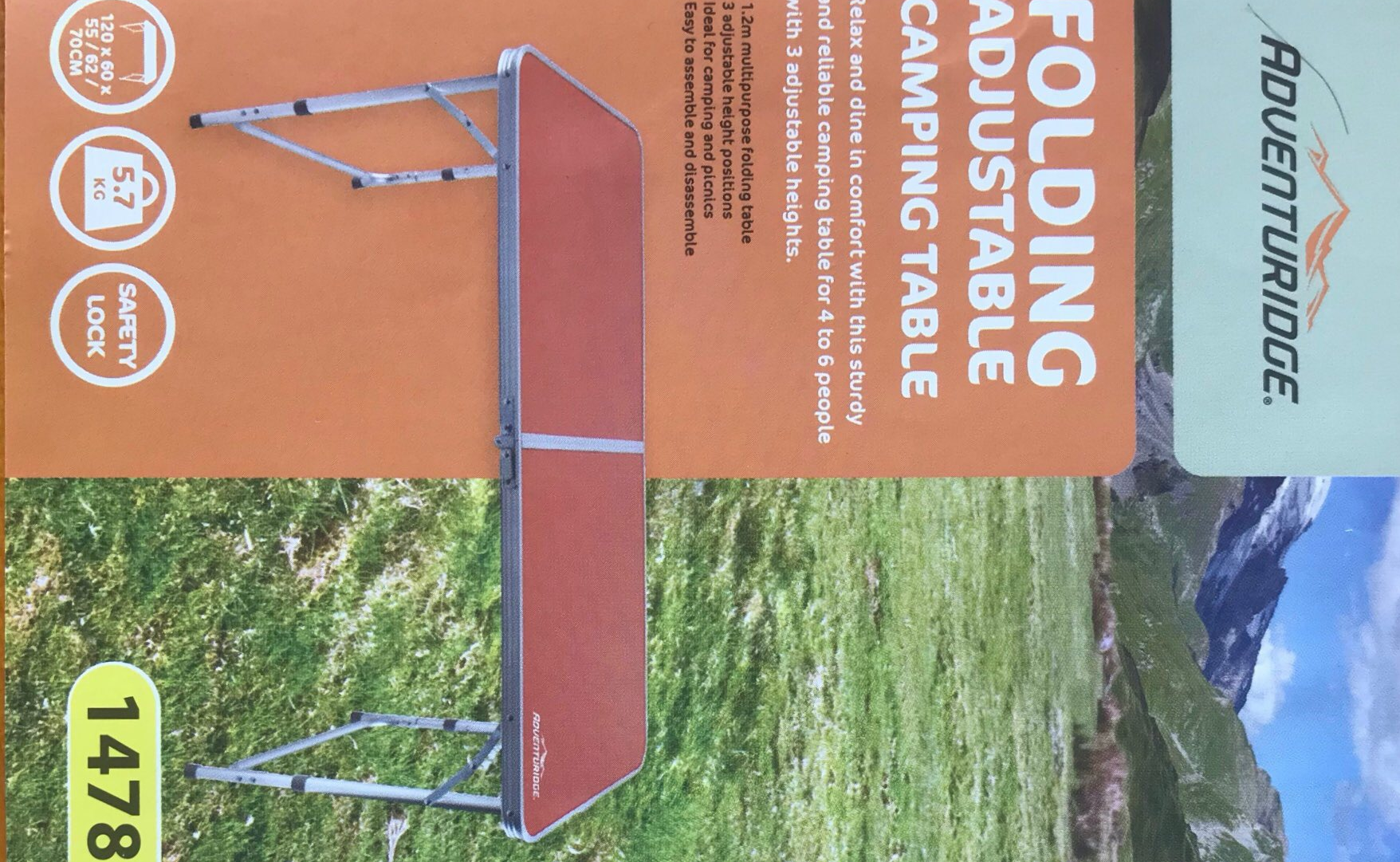 Adventuridge folding adjustable camping table