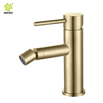 Hotel Project: PVD Brushed Brass Gold, 304 Stainless Steel Toilet Bidet Faucets and Basin Mixer Taps