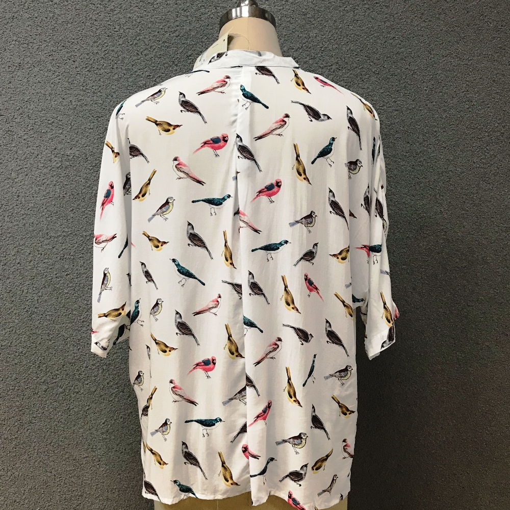 Women's cotton fashion birds shirt