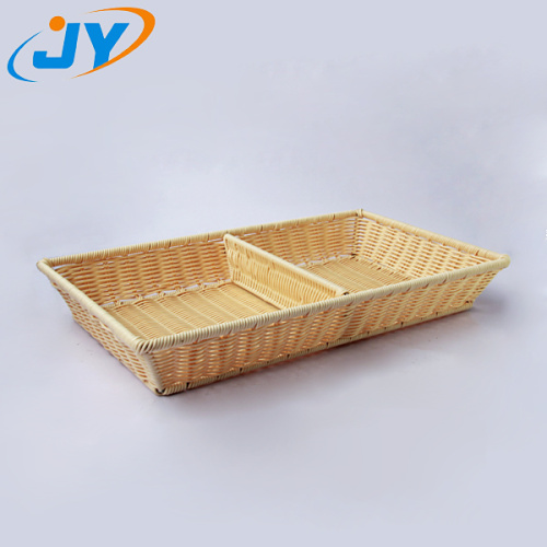 Supermarket Display Basket Rectangular PP rattan fruit and vegetable supermarket basket Supplier