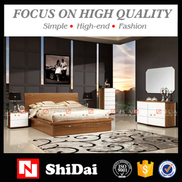 Modern wood double bed designs with box / latest wooden box bed design / latest storage bed B-814
