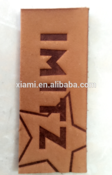 bulk debossed words cute star pattern top layer genuine leather label
