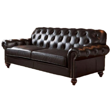 Çin Tedarikçisi Chesterfield Döşemeli PU Deri Kanepe Çubuk