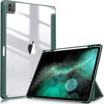 Vỏ da acrylic trong suốt với khe bút cho iPad Pro 12.9 (2022/3/4/5/6 thế hệ))