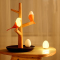 Lampe de table en bois sur pied LEDER