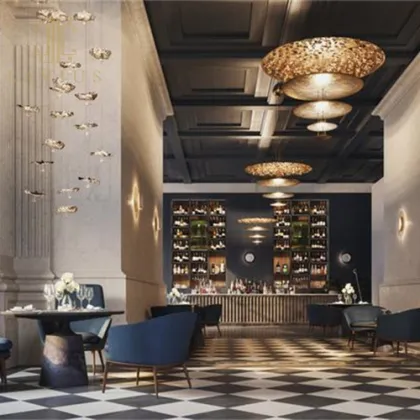 Art Retro Goldern Customized Villa Indoor Metal Chandelier