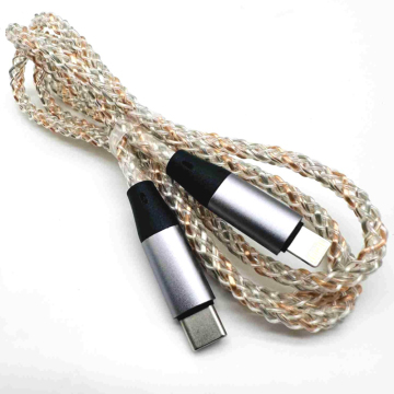C to lightning RGB light fast charging cable