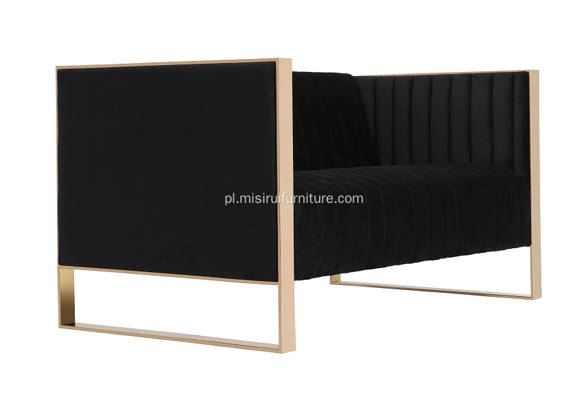 Czarny materiał w stylu amerykański miękka 2 siedzenia sofa