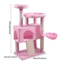 Cat Scratcher Board Tower Wooden Indoor Cat Tree Multi-Level Climbing House Rest Platform Large Cats Durable Eco-Friendly Carton