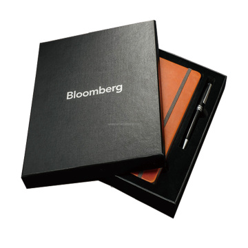 Luxury Custom Logo A5 PU Leather Notebook Gift Set with Pen and Box