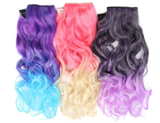 AliLeader 26 Colors High Quality 145g Clip In Synthetic Hairpiece 20" Body Wave 5 Clip In Hair Extension