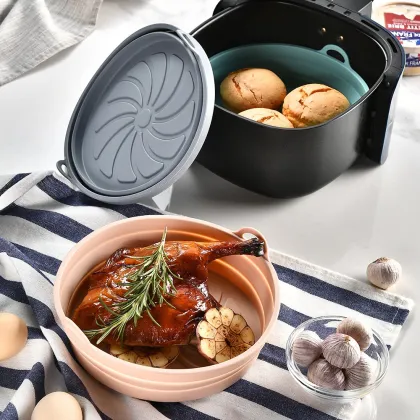 Hot Sell 8-inch Silicone Air Fryer Liners - Reusable Baking Basket for Home Cooking