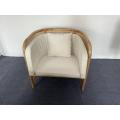 Modern Fields Cane Back White Accent Chair