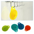 2018 Hot Sale New Kitchen Tool Silicone Funnel Food-grade Multi-layer Folding Silicone Portable Funnel 10 Colors